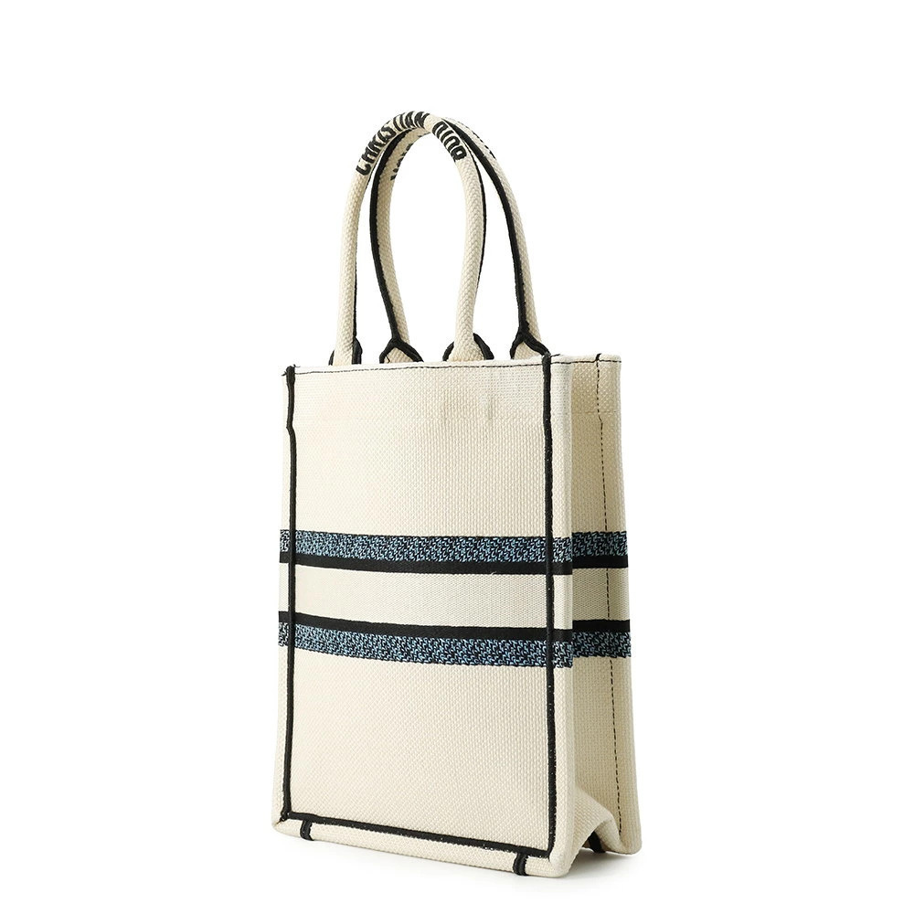 Dior Book Tote Christian Canvas Bag Vertical Black